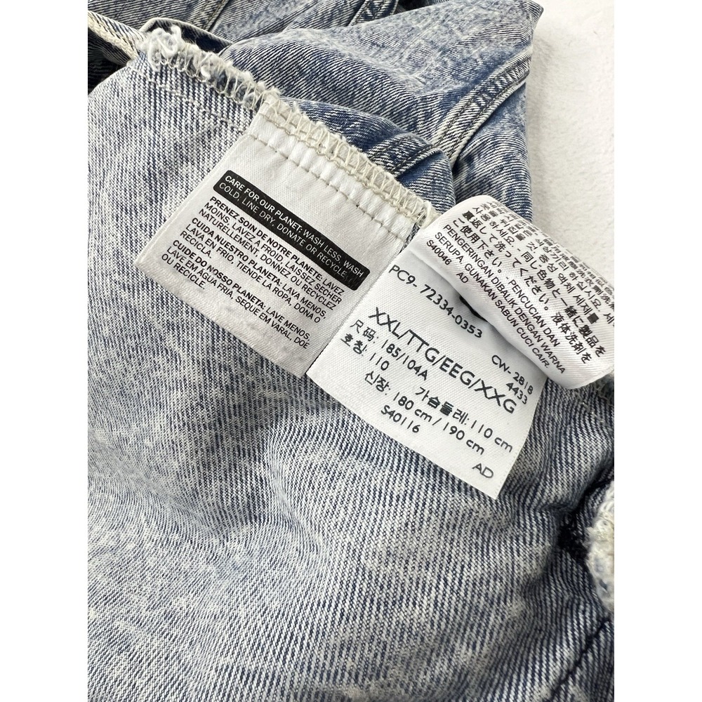 Levis Denim Jean Jacket Men XXL Light Blue Trucker Button Up Red Tab S40116 NWOT - Picture 6 of 9